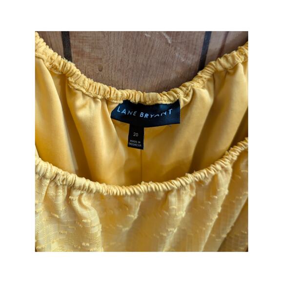 Lane Bryant Top Shirt Blouse Plus Size 20 Gold Textured Off the Shoulder Layered - Picture 2 of 6